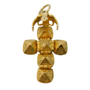 9ct Yellow Gold Articulated Masonic Ball Cross Pendant Vintage 1990 Birmingham