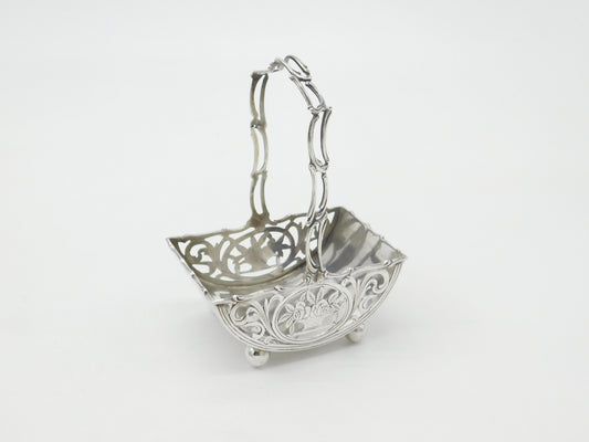 German .800 Silver Sweet Treat Basket with Floral Detail Antique c1920 Art Deco