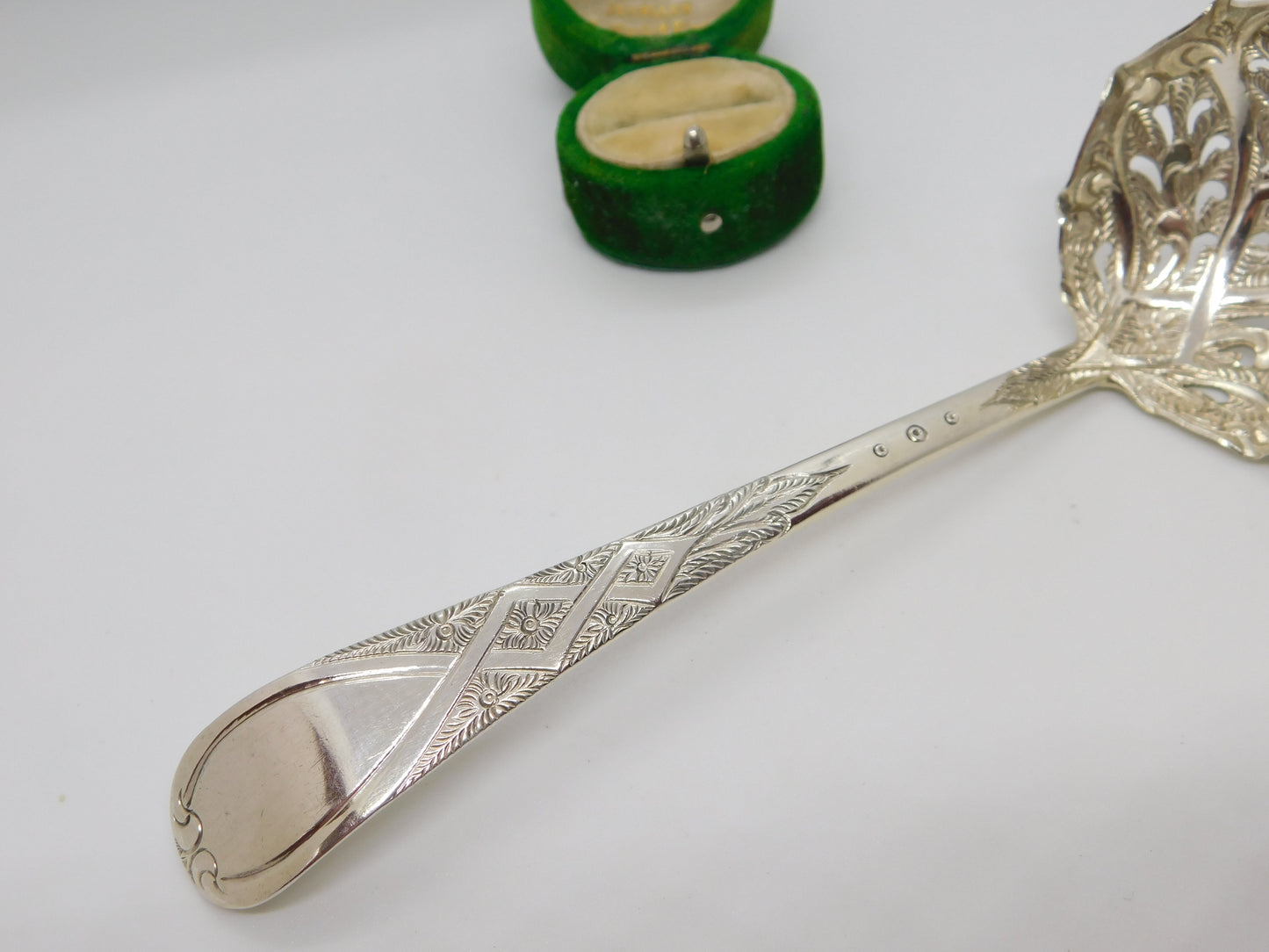 Georgian Sterling Silver Floral Sugar Caster Spoon 1786 London Antique