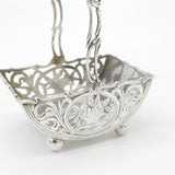 German .800 Silver Sweet Treat Basket with Floral Detail Antique c1920 Art Deco
