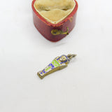 Egyptian Revival Sarcophagus Norwegian Enamel and Silver Charm Pendant Antique