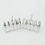 Pair of Sterling Silver Four Part Toast Rack Antique 1934 Birmingham Art Deco