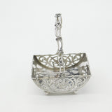 German .800 Silver Sweet Treat Basket with Floral Detail Antique c1920 Art Deco