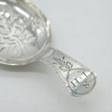 George III Sterling Silver Floral Tea Caddy Spoon Antique 1804 Birmingham