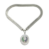 Victorian Sterling Silver & Enamel Laurel Wreath Locket Necklace Antique c1880