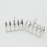 Pair of Sterling Silver Four Part Toast Rack Antique 1934 Birmingham Art Deco