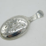 George III Sterling Silver Floral Tea Caddy Spoon Antique 1804 Birmingham
