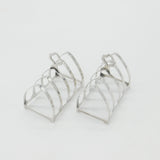 Pair of Sterling Silver Four Part Toast Rack Antique 1934 Birmingham Art Deco