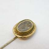 George III 9ct Yellow Gold Hair Set Mourning Stick Pin Antique c1820
