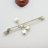 Cabochon Amethyst Sterling Silver Southern Cross Brooch Pin Antique Art Deco