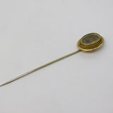George III 9ct Yellow Gold Hair Set Mourning Stick Pin Antique c1820