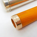 9ct Gold Block Amber Cheroot Holder in Silver Case Antique 1911 Chester