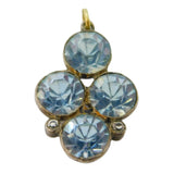 George III Sterling Silver Blue Paste Floral Drop Pendant Antique c1820