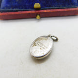 TLM Sterling Silver & Morpho Butterfly Wing Island Scene Charm Pendant Antique