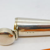 9ct Gold Block Amber Cheroot Holder in Silver Case Antique 1911 Chester