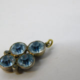 George III Sterling Silver Blue Paste Floral Drop Pendant Antique c1820