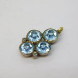 George III Sterling Silver Blue Paste Floral Drop Pendant Antique c1820
