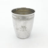 Victorian French Sterling Silver Monogram Drinking Beaker Antique c1880