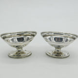 George III Sterling Silver Pedestal Salt Cellars Pair Antique 1800 London