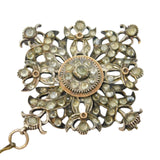 19th Century Austro-Hungarian Silver & Paste Set Floral Brooch Antique c1860
