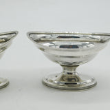 George III Sterling Silver Pedestal Salt Cellars Pair Antique 1800 London