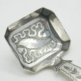 George III Sterling Silver Leaf Pattern Tea Caddy Spoon Antique 1815 Birmingham