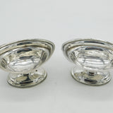 George III Sterling Silver Pedestal Salt Cellars Pair Antique 1800 London
