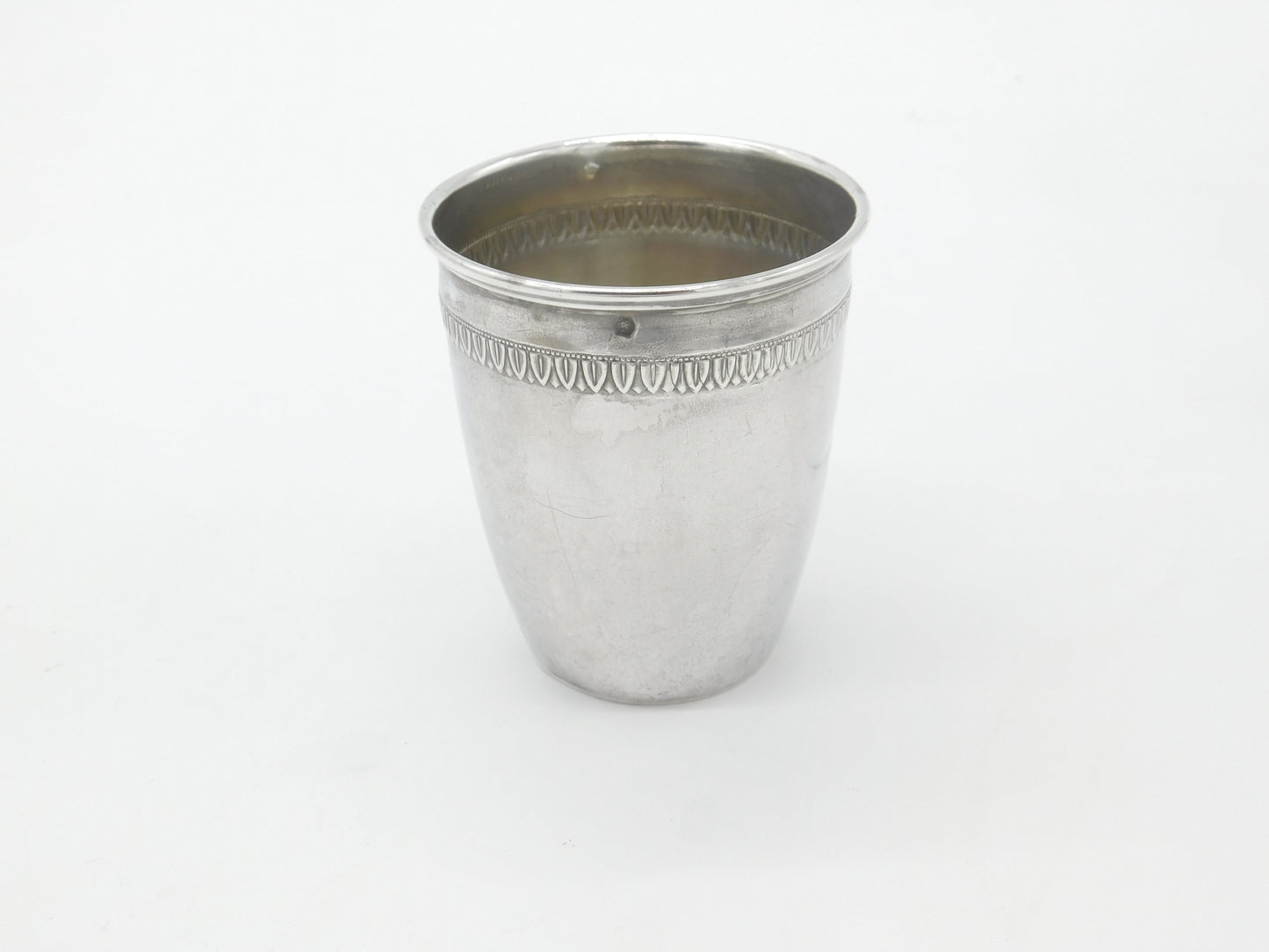 Victorian French Sterling Silver Monogram Drinking Beaker Antique c1880