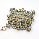 19th Century Austro-Hungarian Silver & Paste Set Floral Brooch Antique c1860