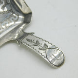 George III Sterling Silver Leaf Pattern Tea Caddy Spoon Antique 1815 Birmingham