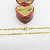Curb Link 18ct Yellow Gold Chain Necklace 44.8cm / 17.6" Vintage c1980