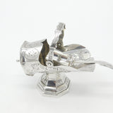 Victorian Dutch Sterling Silver Sugar Scuttle Floral Pattern c1890 Antique