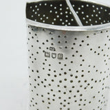 Edwardian Sterling Silver Cylinder Tea Strainer Antique 1903 London