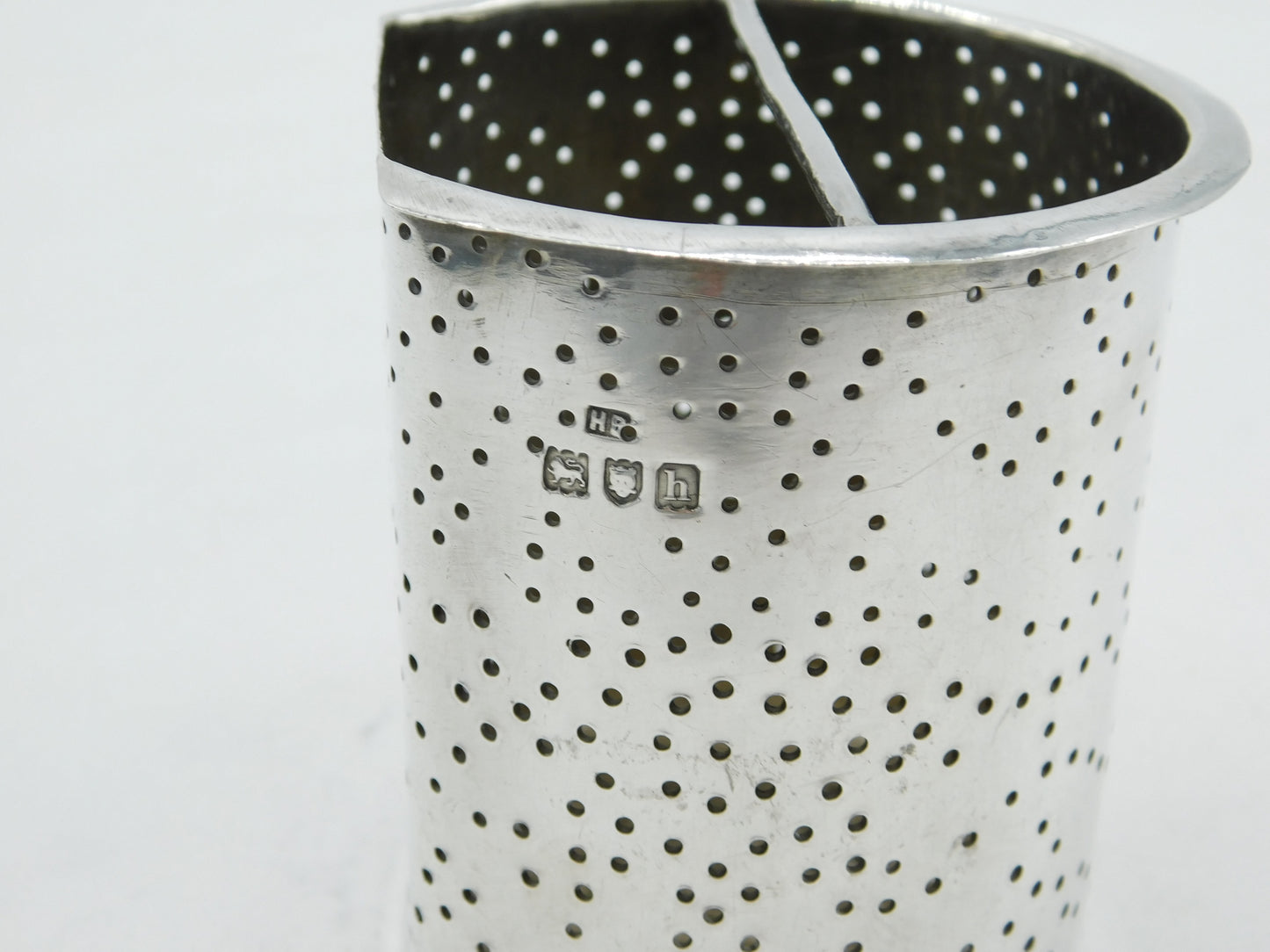 Edwardian Sterling Silver Cylinder Tea Strainer Antique 1903 London