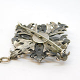 19th Century Austro-Hungarian Silver & Paste Set Floral Brooch Antique c1860