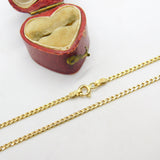 Curb Link 18ct Yellow Gold Chain Necklace 44.8cm / 17.6" Vintage c1980