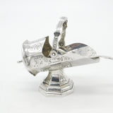 Victorian Dutch Sterling Silver Sugar Scuttle Floral Pattern c1890 Antique