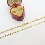 Curb Link 18ct Yellow Gold Chain Necklace 44.8cm / 17.6" Vintage c1980