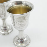 Russian .875 84 Silver Set of 3 Vodka Shot Cups City Scenes Antique c1930