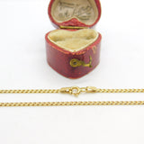 Curb Link 18ct Yellow Gold Chain Necklace 44.8cm / 17.6" Vintage c1980