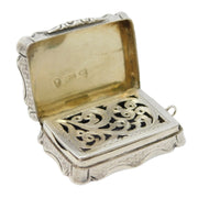 Nathaniel Mills Victorian Sterling Silver Vinaigrette Antique 1855 Birmingham
