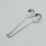 Victorian Sterling Silver Salad Servers Antique 1896 Sheffield Walker & Hall