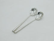 Victorian Sterling Silver Salad Servers Antique 1896 Sheffield Walker & Hall