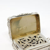 Nathaniel Mills Victorian Sterling Silver Vinaigrette Antique 1855 Birmingham