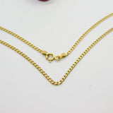 Curb Link 18ct Yellow Gold Chain Necklace 44.8cm / 17.6" Vintage c1980