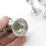 Russian .875 84 Silver Set of 3 Vodka Shot Cups City Scenes Antique c1930