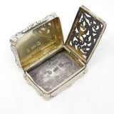 Nathaniel Mills Victorian Sterling Silver Vinaigrette Antique 1855 Birmingham