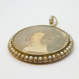 Victorian 9ct Gold, Seed Pearl Set Double Portrait Mourning Locket Antique c1860
