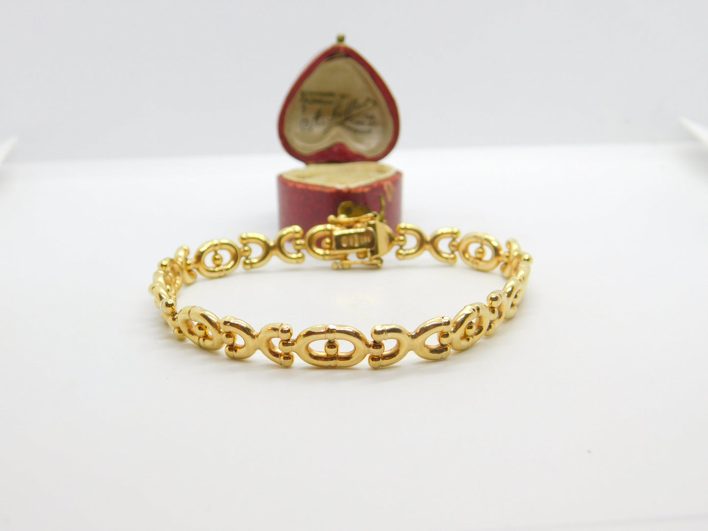 9ct Yellow Gold Woven Link Panel Bracelet Vintage 1988 Birmingham Import