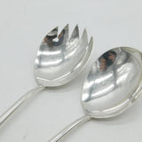 Victorian Sterling Silver Salad Servers Antique 1896 Sheffield Walker & Hall